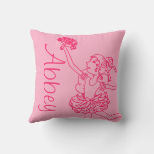Almofada Menina Ballerina vermelha rosa travesseiro decorat