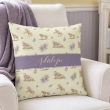 Menina Bebê Cavalo Floral Amarelo Roxo Monograma