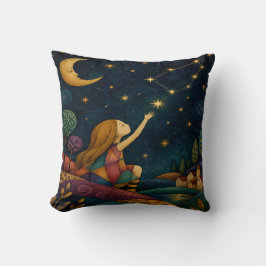 ALMOFADA MENINA CAPRICHOSA ALCANÇANDO AS ESTRELAS