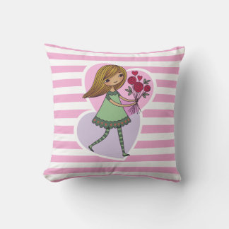 Almofada Menina Com Flores