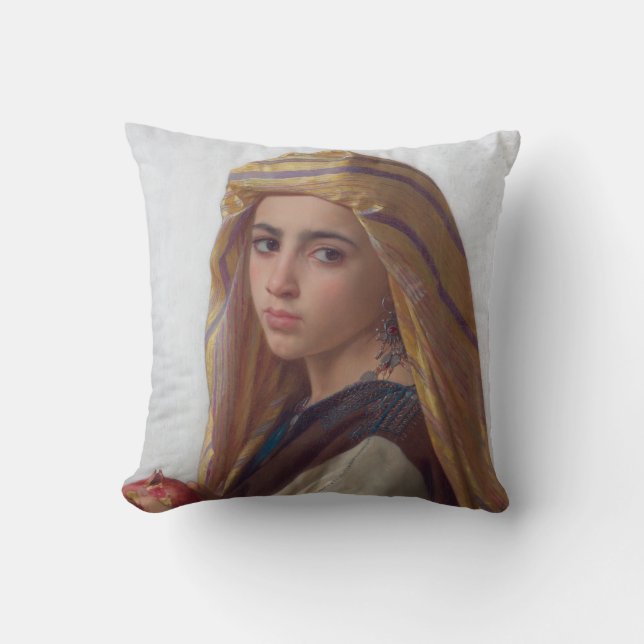 Almofada Menina com uma romã por W.A. Bouguereau (Frente)