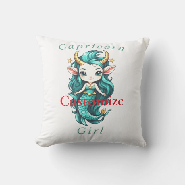 Almofada Menina de Capricórnio Sereia Thunder_Cove (Frente)