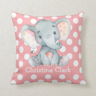 Almofada Menina de Decoração de Elefante Rosa