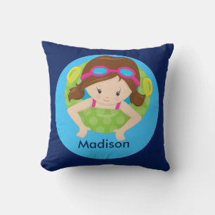 Almofada Menina de Natação Personalizada