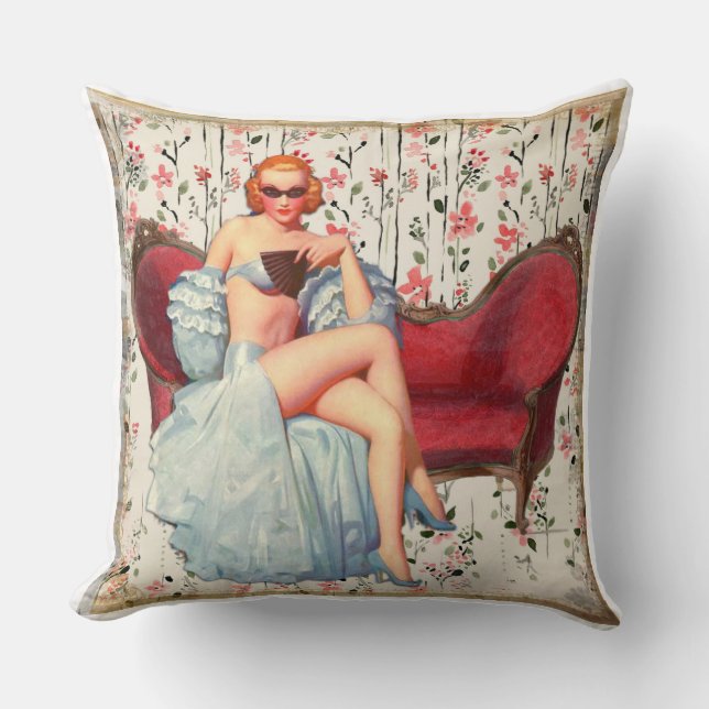 Almofada Menina de Pinup Chic Retro (Frente)