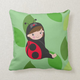 Almofada Menina de Tartaruga em Figurino de Ladybug Vermelh