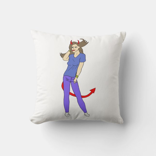 Almofada menina diabólica (Frente)