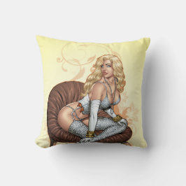 Almofada Menina loura do Pinup na lingerie pelo Al Rio