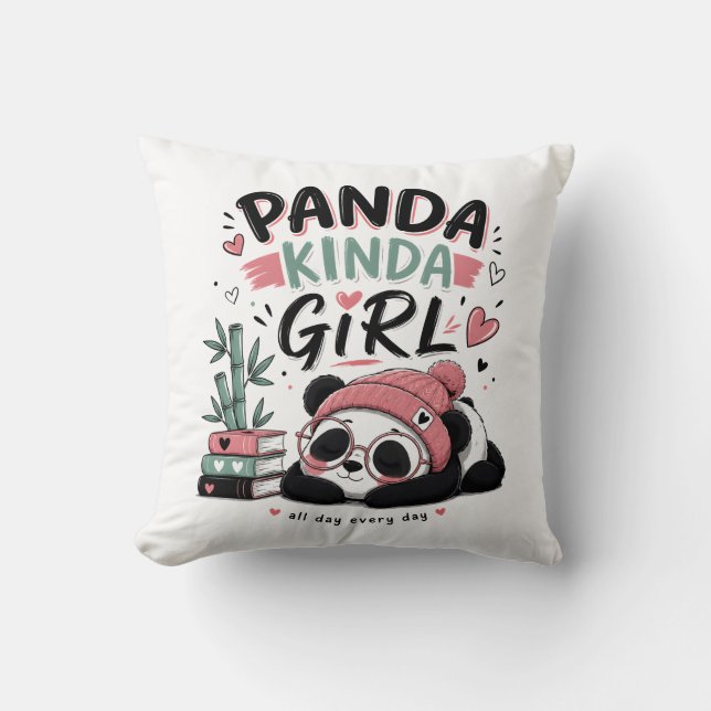 Almofada Menina Panda Meio Fofo Panda (Frente)