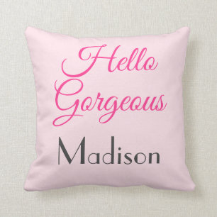 Almofada Menina Personalizada Bonito Rosa Alô Bonito Nome