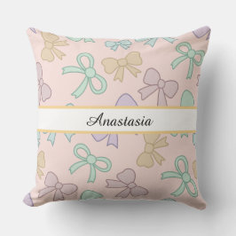 Almofada Menina Personalizada Lindo Arco Misto Nome Rosa Mi