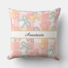 Almofada Menina Personalizada Lindo Arco Nome Misto Rosa