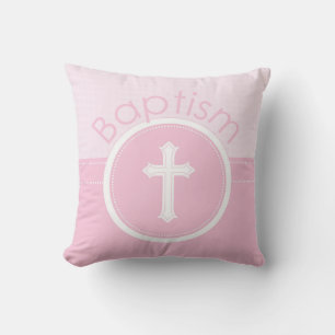 Almofada Menina rosa e personalizável, criança de Deus bati