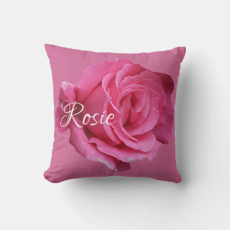 Almofada Menina Rosie name rosa rosa fofo personalizável