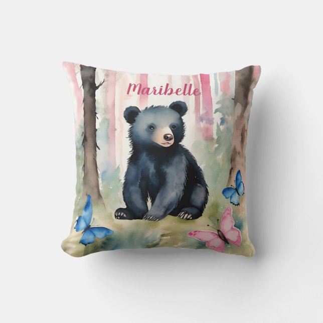 Almofada Meninas de Urso Negro Personalizadas (Frente)
