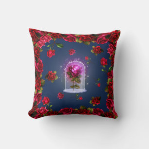 Almofada Meninas Enchanted da beleza da rosa vermelha