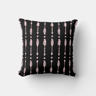 Almofada Meninas Flechas Rosa e Preto Decoração Boho Chic Q