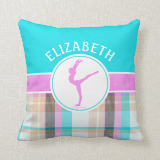 Almofada Meninas Monogrammed da ginástica do Tartan do
