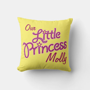 Almofada Meninas nome da princesa de estrelas e travesseiro
