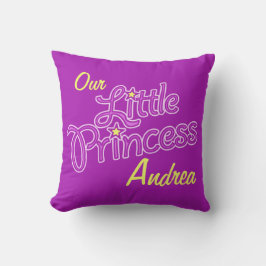 Almofada Meninas nome da princesa roxa e travesseiro de fot