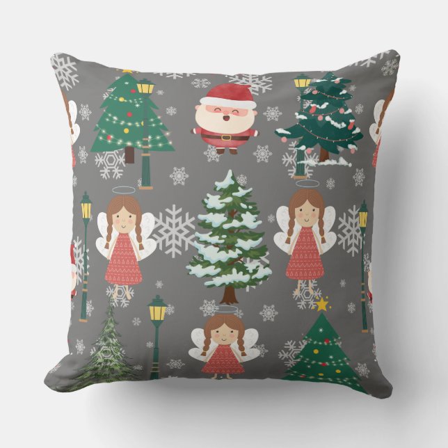 Almofada Menininha adorável e Papai Noel l Red Xmas (Frente)