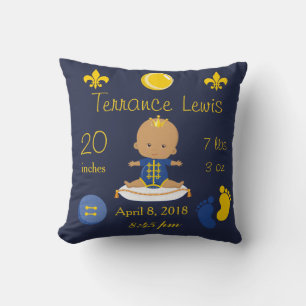 Almofada Menino Americano Azul e Amarelo