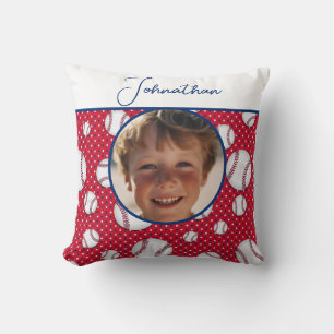 Almofada Meninos Baseball Red White Fotografia Personalizad