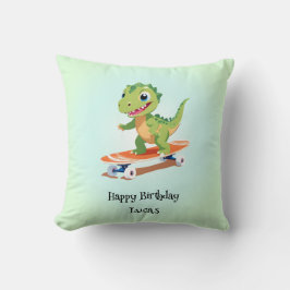 Almofada Meninos da Festa de aniversário de skate de dinoss