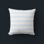 Almofada MENORAH & STARS travesseiro BLUE & white<br><div class="desc">travesseiro azul e branco MENORAH STAR OF DAVID TRIM White STARS OF DAVID NO VERSO do designer Sandy Closs ~ SandyCloss~</div>