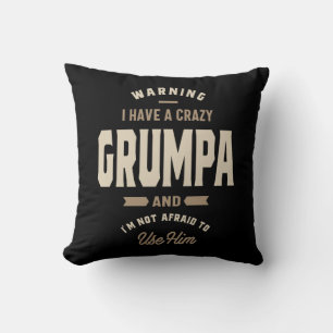 Almofada Mens Crazy Grumpa Avô Gift