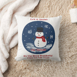 Almofada Mensagem de PERSONALIZAÇÃO de Snowman pintado