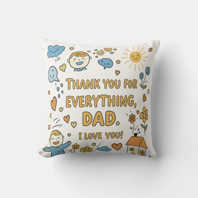 Almofada Mensagem de porta positiva para o Pai (Frente)