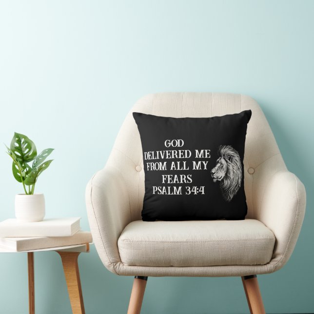 Almofada Mensagem Inspiradora Bíblica Coragem Cristã (Cadeira)