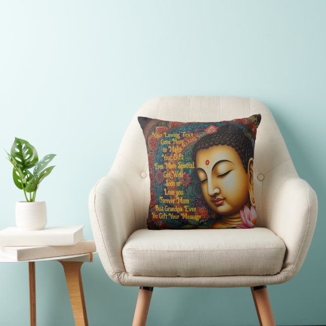 Almofada Mensagem Personalizada de Buda Tranquila - Present (Cadeira)