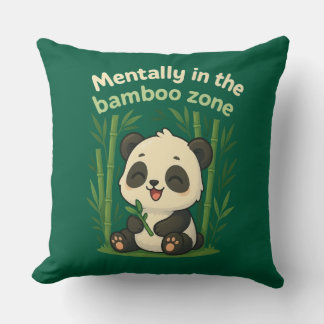 Almofada Mentally in the Bamboo Zone – Cute Panda Throw Pil