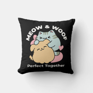 Almofada Meow & Woof Perfect Toga - Gato e Cachorro Bonitos