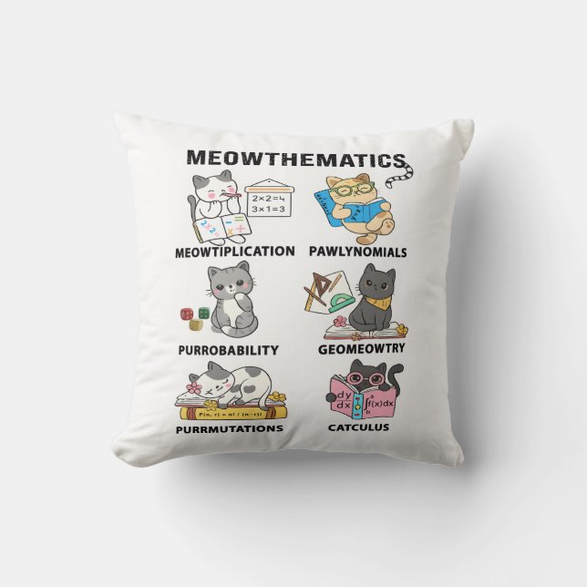 Almofada Meowthematics Funny Math Cat Puns For Math Lovers (Frente)