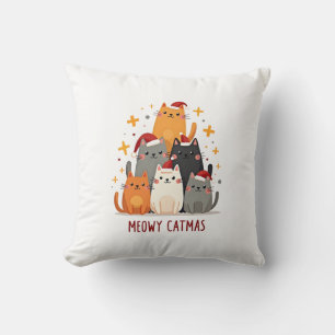 Almofada Meowy Catmas Gato Natal Árvore de Natal (1)