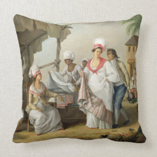Almofada Mercado de linho, Roseau, Dominica, c.1780 (o óle