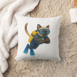 Almofada Mergulhadores de escafandro de gato mergulham no m