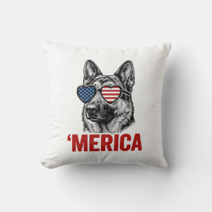 Almofada Merica Pastor Alemão Bandeira Óculos de Sol Camisa