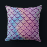 Almofada Mermaid Shimmer Scale Throw Pillow<br><div class="desc">Dive into the most enchantingly beautiful depths of an iridescent fantasy ocean with the Mermaid Shimmer Scale throw pillow! A breathtaking cascade of perfectly layered mermaid scales in the most dreamily gorgeous palette of aqua blue, rose gold, soft pink, lavender, and pearlescent silver shimmer and sparkle across every single inch...</div>
