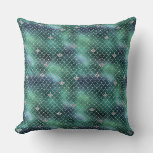 Almofada Mermaid Silver Teal Ocean Glitz