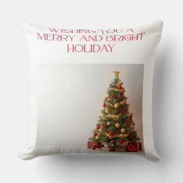 Almofada Merry and Bright Holiday Christmas Tree Throw Pill