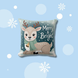 Almofada Merry & Bright Reindeer Christmas