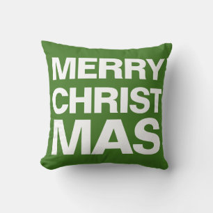 Almofada MERRY CHRISTMAS - branco em vermelho e branco em v