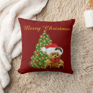 Almofada Merry Christmas Cute Teddy Bear