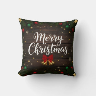 Almofada Merry Christmas Festive Holiday Throw Pillow
