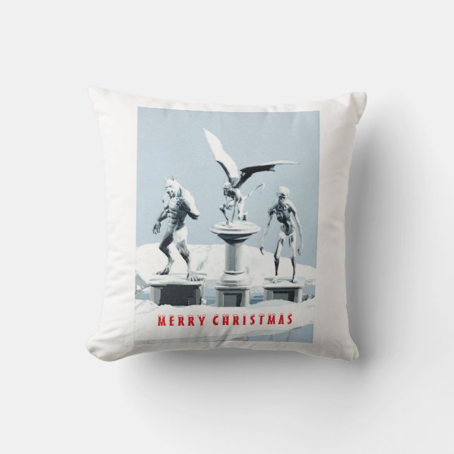 Almofada Merry Christmas. Monster ice sculptures (Frente)