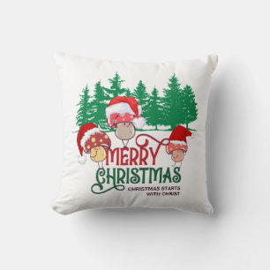 Almofada MERRY CHRISTMAS MUSHROOMS NA Floresta